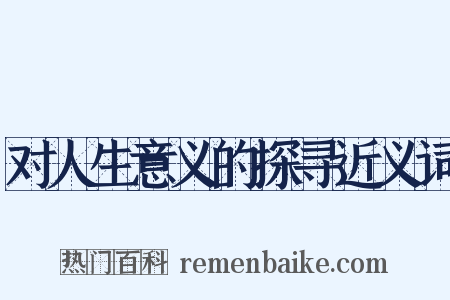 对人生意义的探寻近义词是什么意思的图片